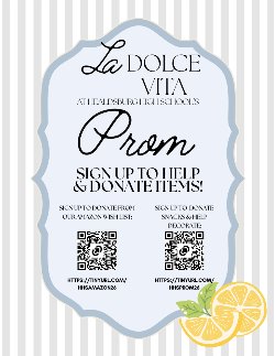 Flyer Seeking Donations for Prom - Spanish